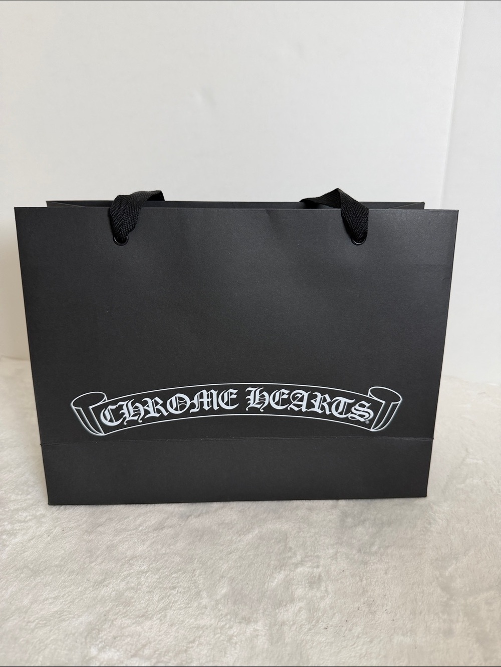 Chrome Hearts Black and White Logo Tote 12”